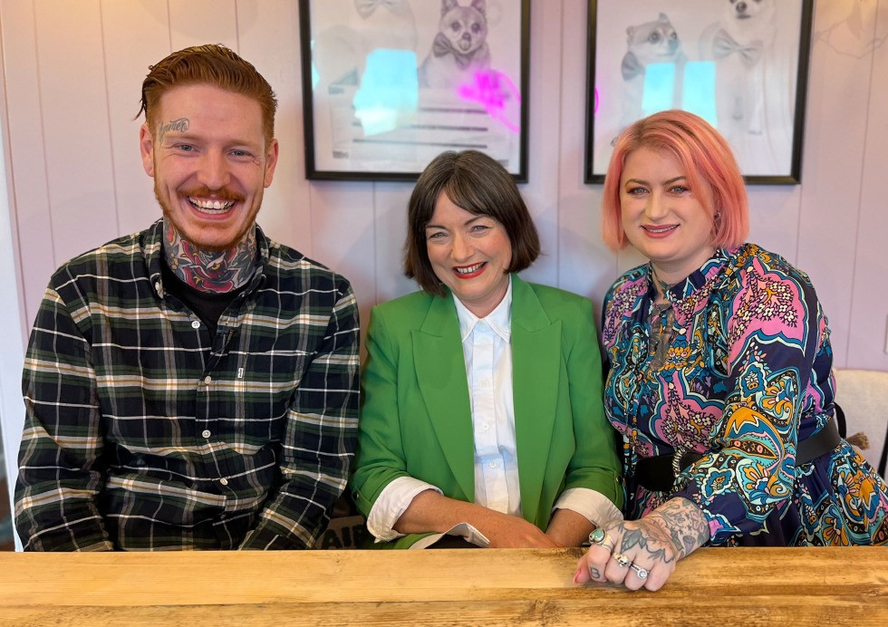 Luke and Amy with Deirdre Coleman - Home Rescue The Big Fix on RTE 2 - Augusta Kitchen