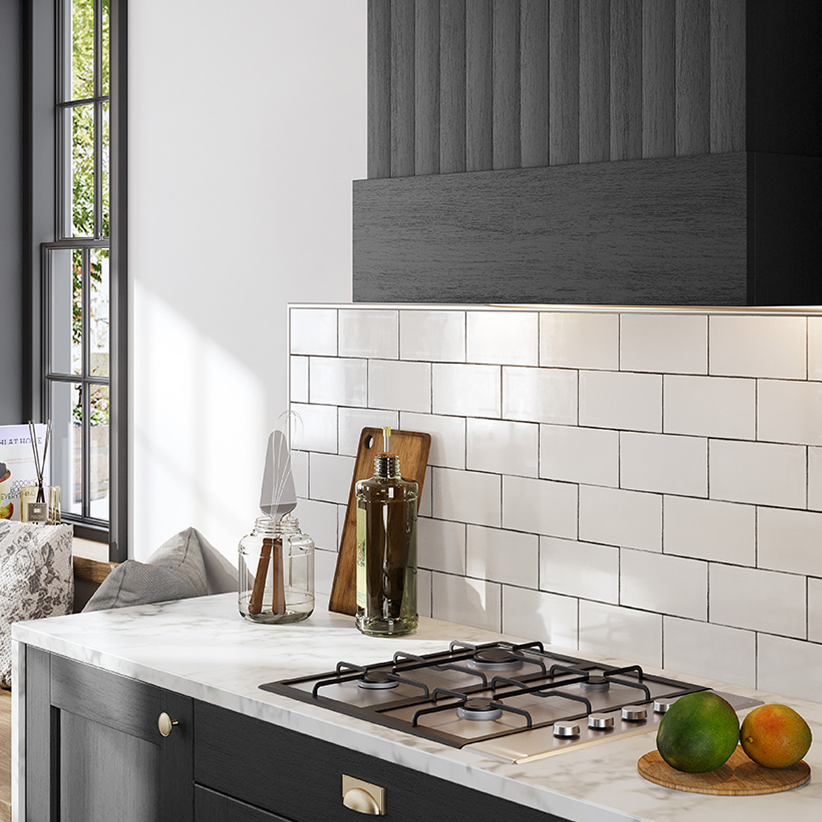 Augusta Graphite Kitchen Tongue and Groove Effect Box Hood