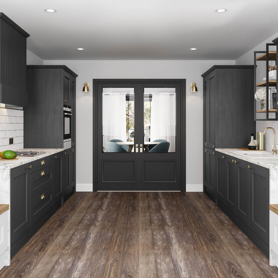 Augusta Graphite Kitchen Galley Layout