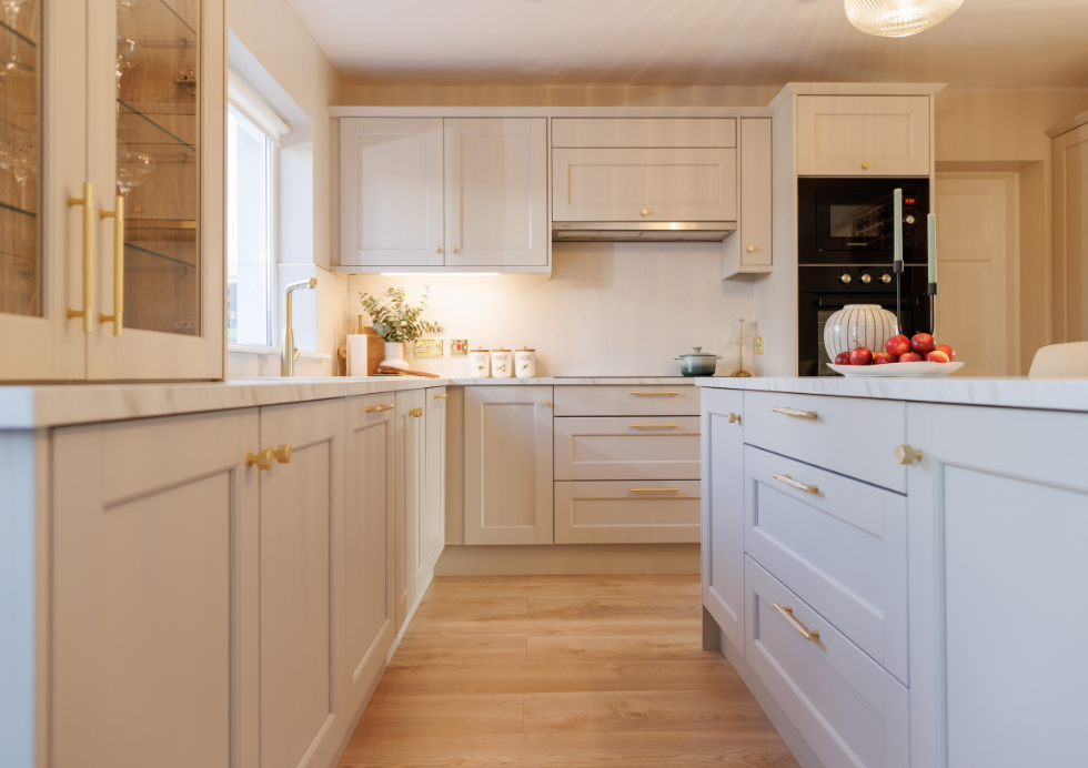 Dereham Taupe - Island Layout - Slaine Kitchen