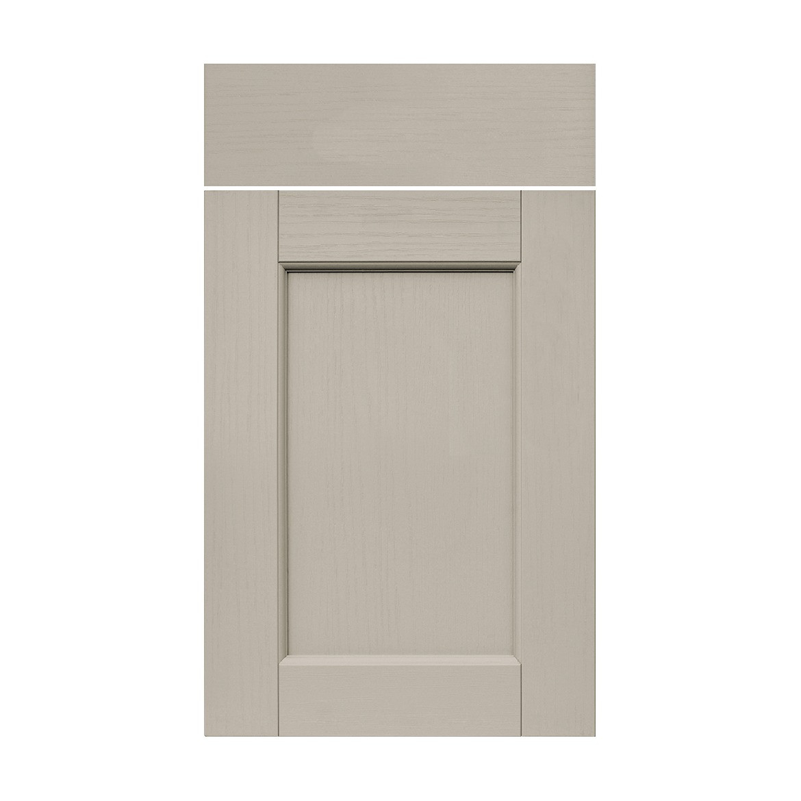 Dereham Taupe Door - Shaker-style beaded door with taupe and woodgrain finish