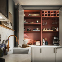 Double Bi-Fold Unit with Rusty Red Interior