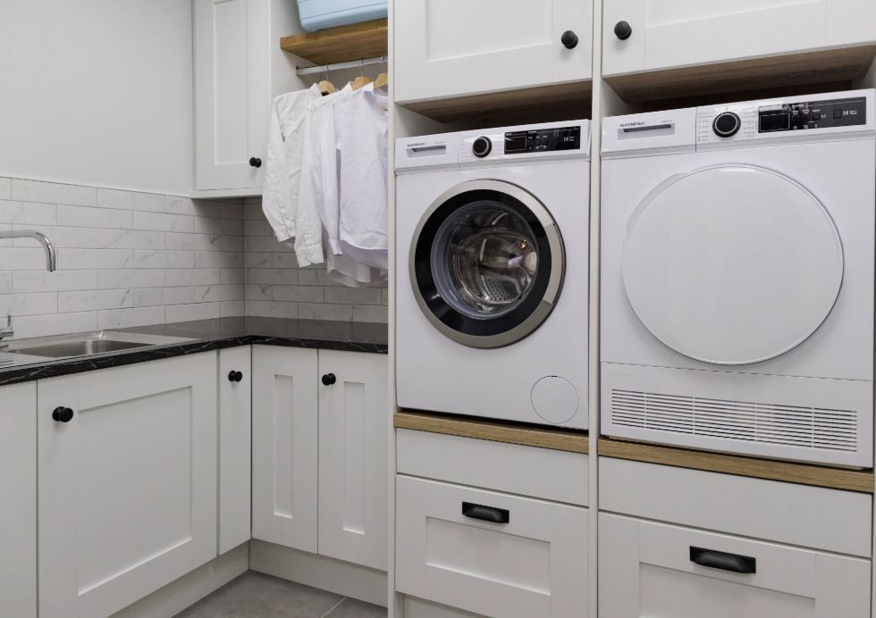 Washer and Dryer in Hidden Utility