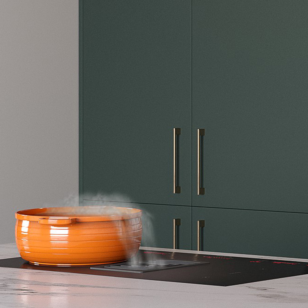 Modica Forest Green Downdraft Hob