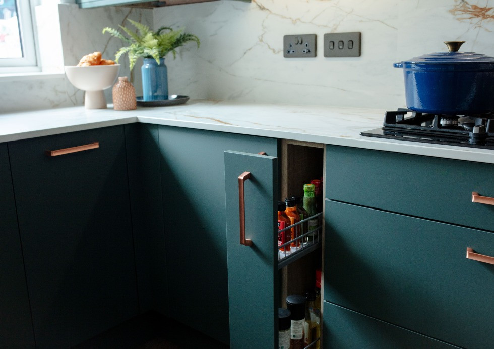 Gina Daly Modica Forest Green Kitchen Spice Racks