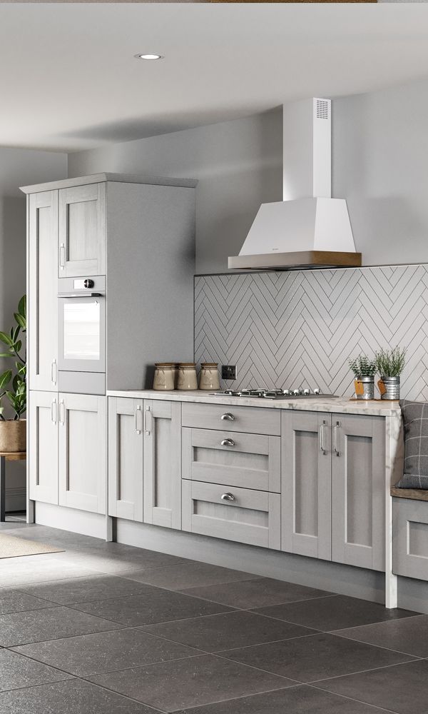 Augusta Light Grey Kitchen - single wall kitchen