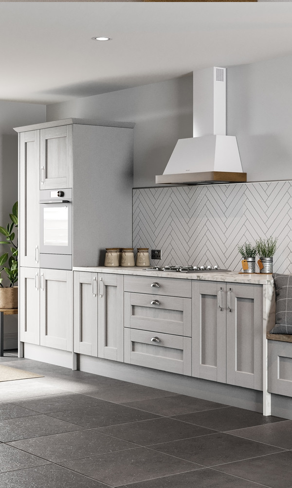 Augusta Light Grey Kitchen - single wall kitchen