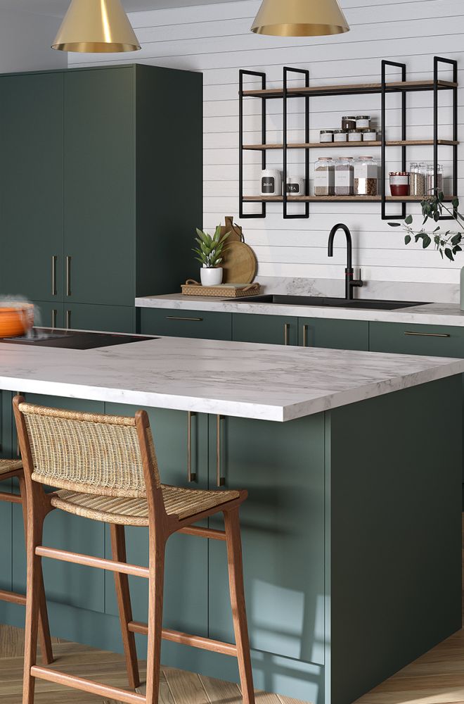 Modica - Forest Green Kitchen