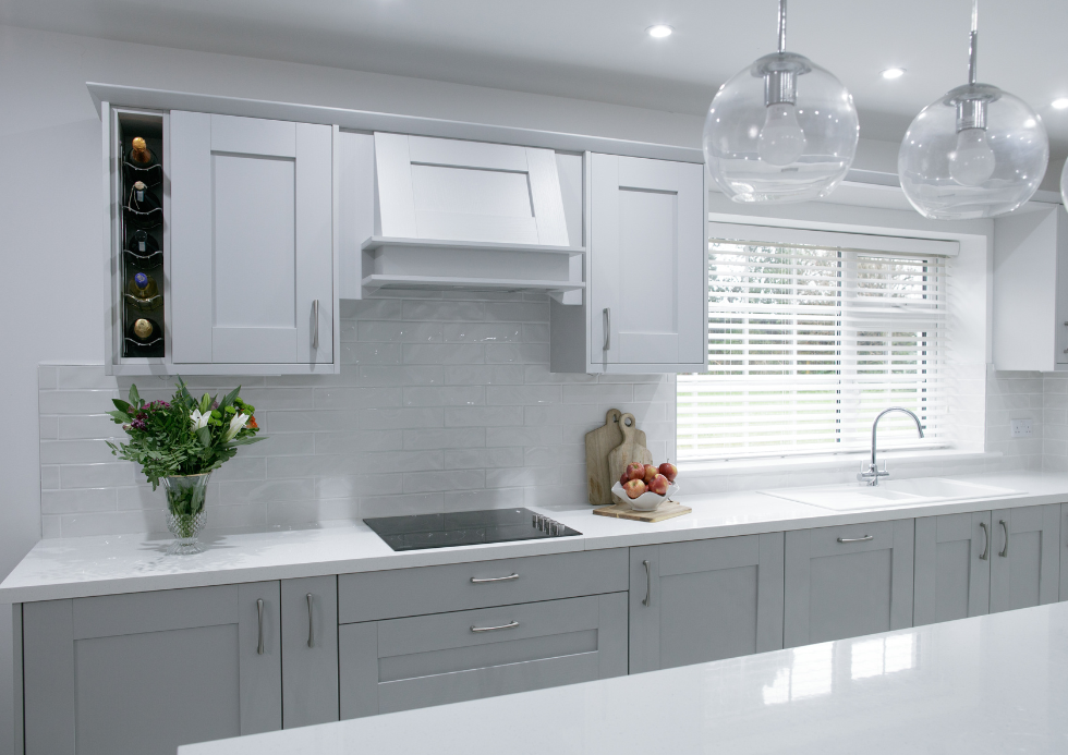 Augusta Light Grey Kitchen with Canopy Hood