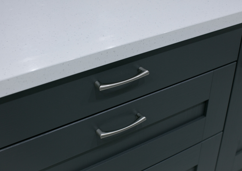 Chrome Handles Augusta Dust Grey Waterford Kitchen