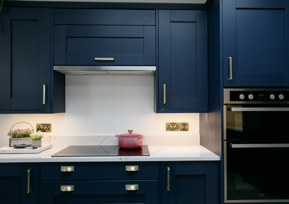 Deirdre Augusta Midnight Blue Kitchen Gold Handles