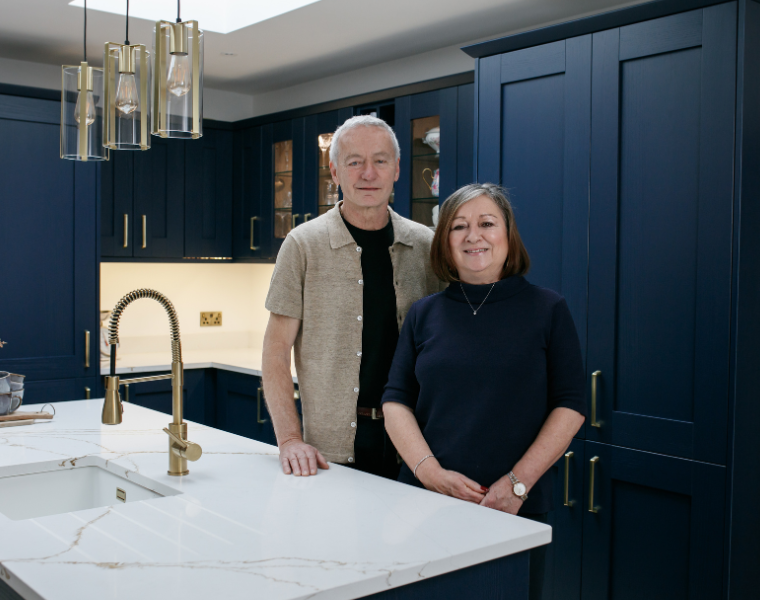 Customer Story: Deirdre and Steve’s Augusta Midnight Blue Kitchen
