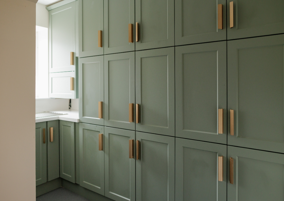Individual storage cupboards for Ennis Simon Communities of Ireland kitchen