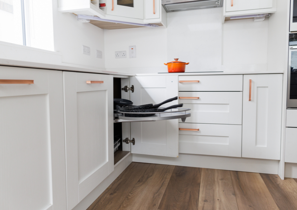 Eva Dublin White Kitchen Le Mans Corner Storage