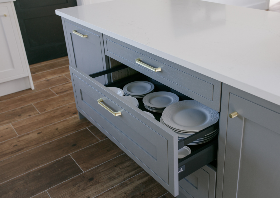 Plates in Long Drawer