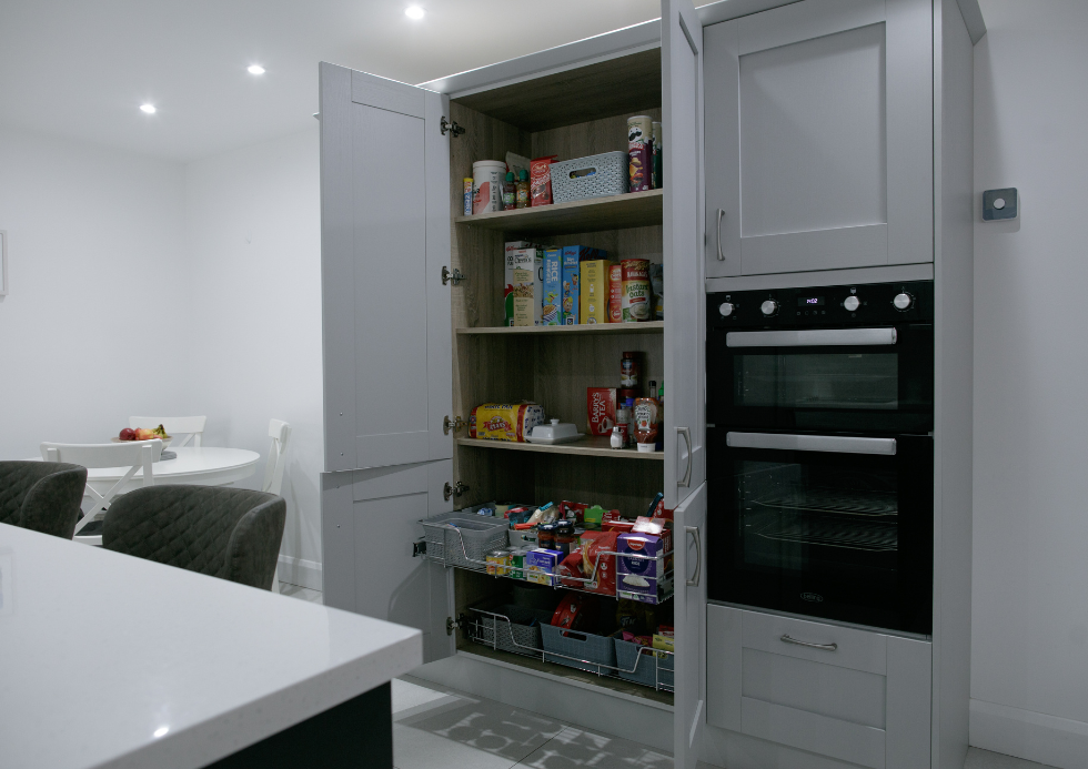 Tall Larder with Chrome Baskets